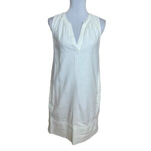 Splendid Collection Linen Cotton Sleeveless Sheath Dress Cream Size Medium